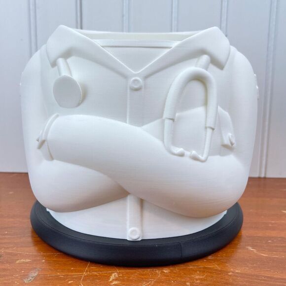 Doctor Coat Indoor Planter Pot, Lab Coat Flower Pot, Indoor Planter - Picture 2 of 10